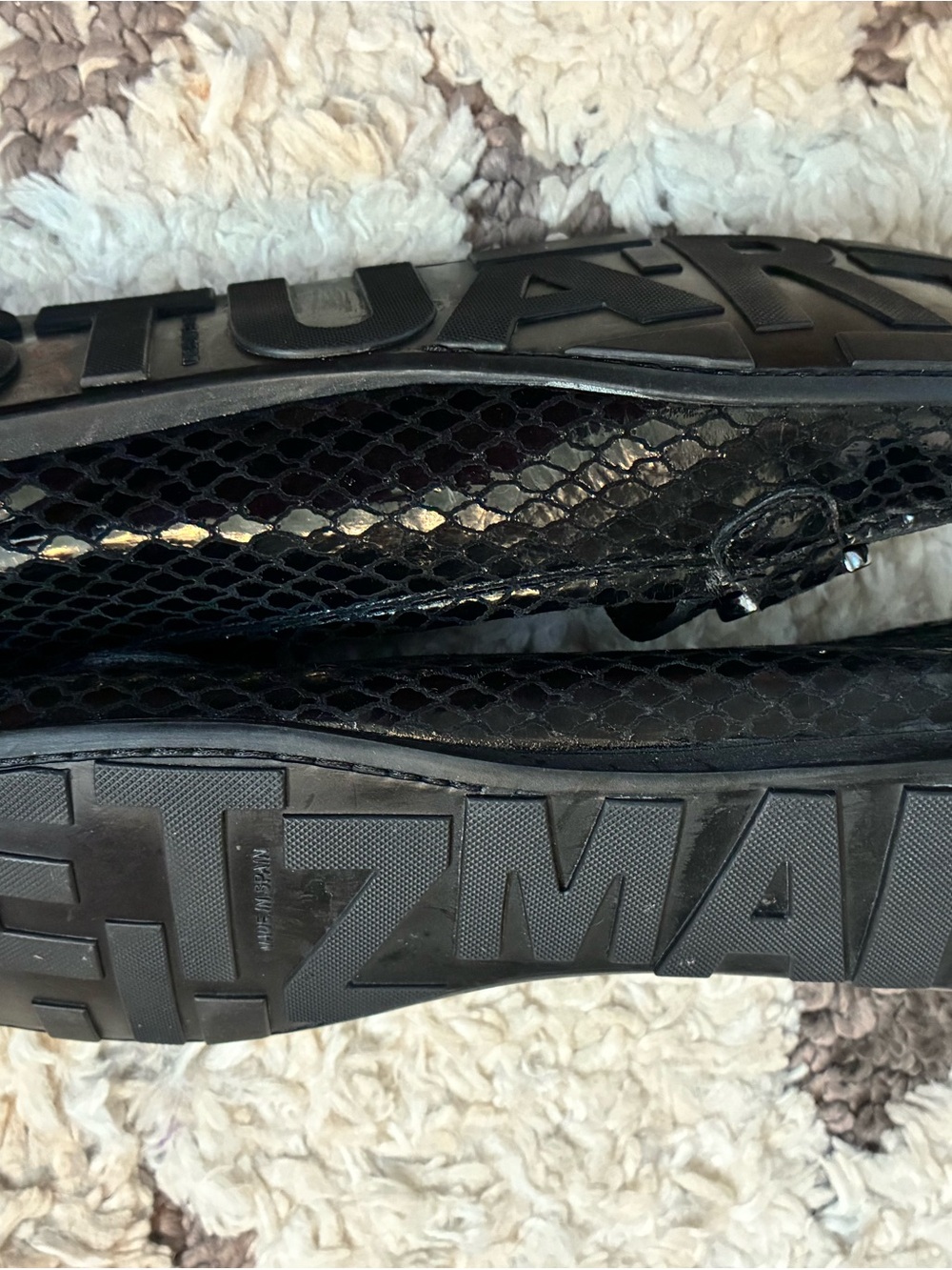 Stuart Weitzman Black Leather Slip-On Flats - Picture 8 of 10